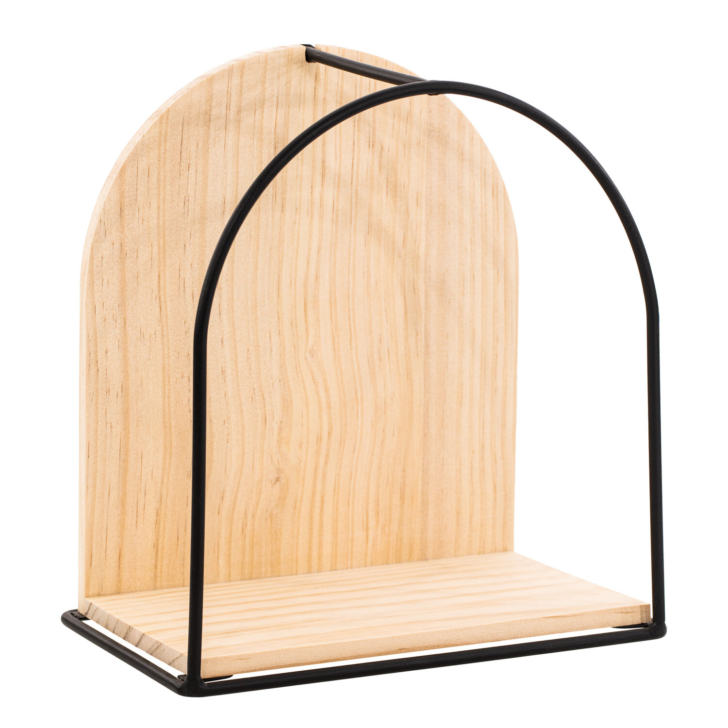 Étagère murale en bois et métal, 21,4 x 23,6 x 13,4 cm