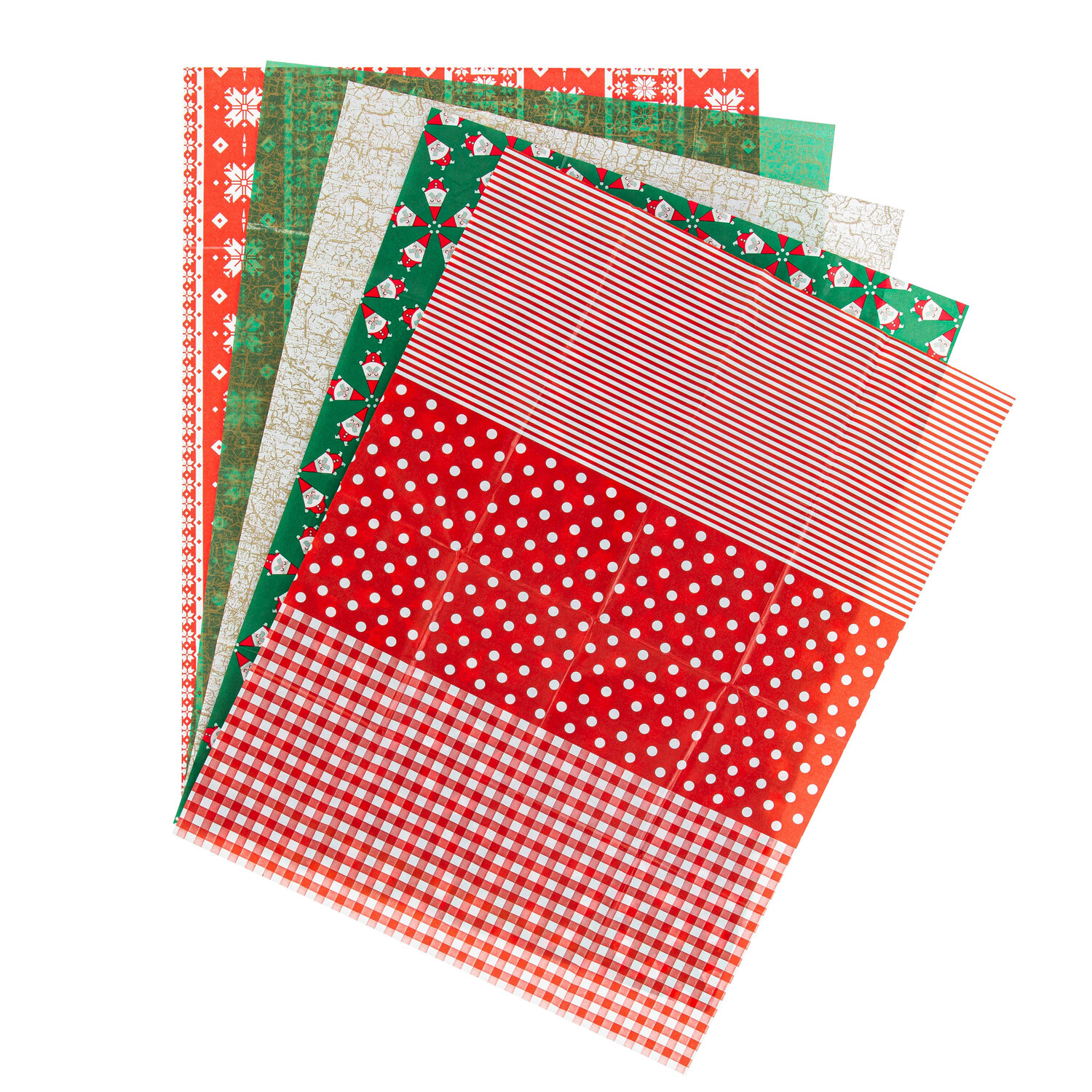 Papier décopatch « Noël », rouge-vert, 30 x 40 cm, 5 feuilles