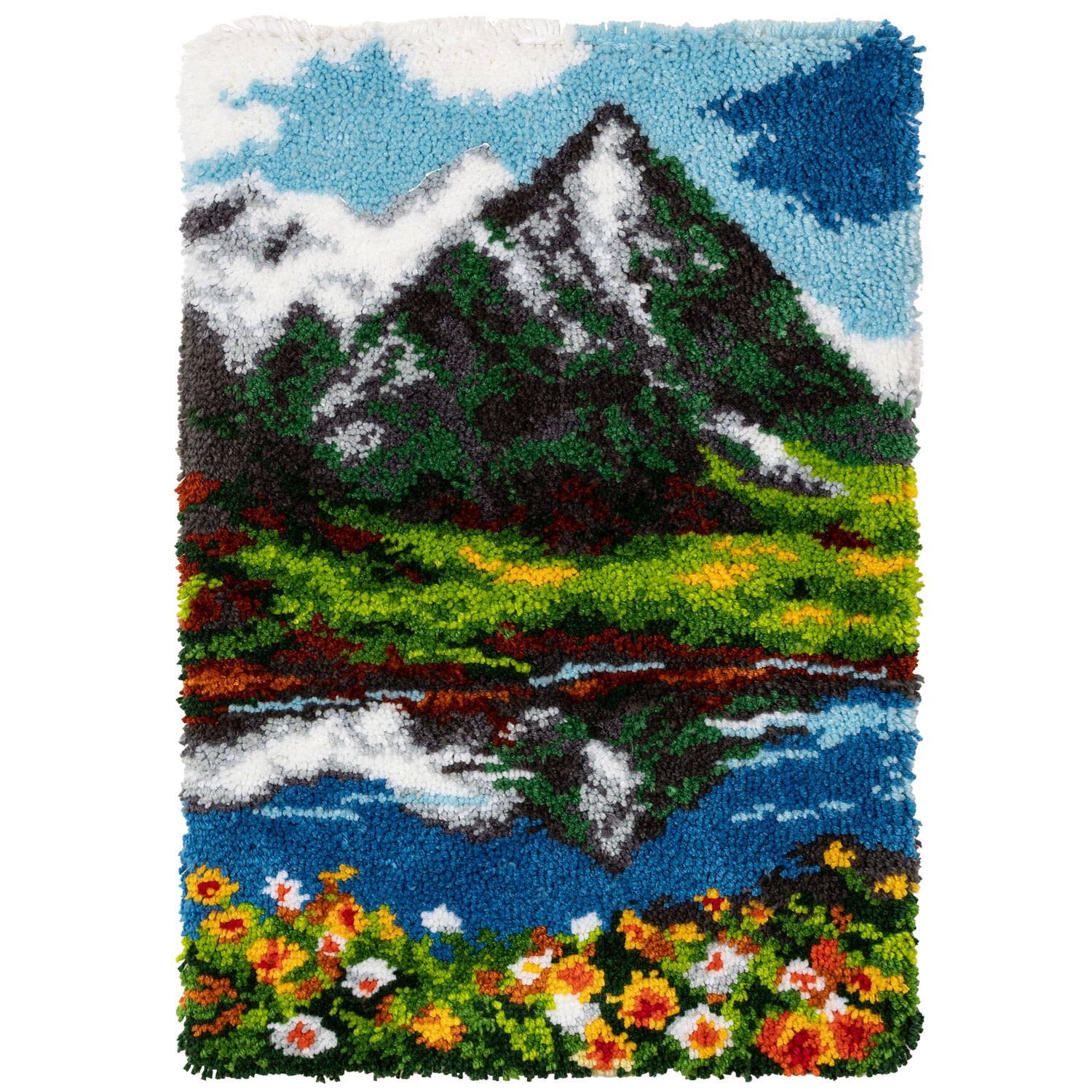 "Tapis au point noué ""paysage de montagne???????"", 50 x 74,5 cm"