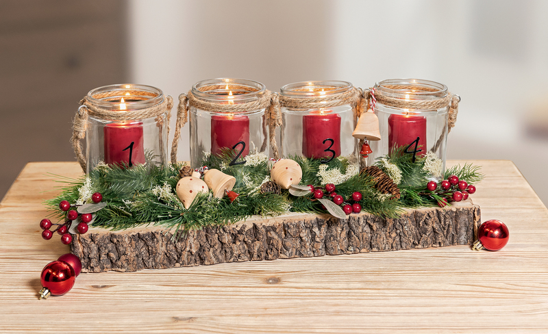 Glas-Windlichter, 12 cm, 9,5 cm Ø, 4 Stück online kaufen