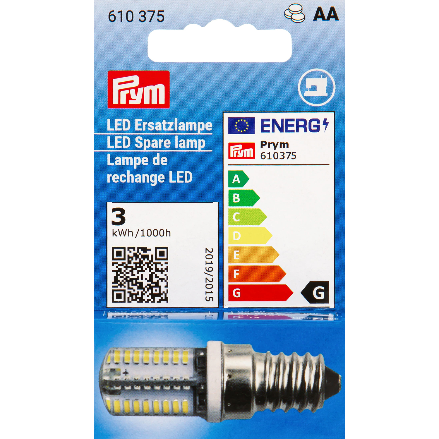 Prym Lampe LED de rechange pour machine à coudre, avec douille à visser E14