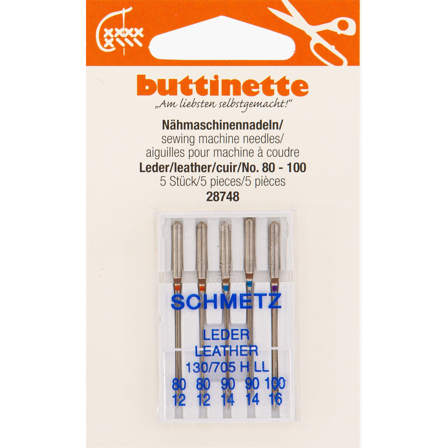 "buttinette Aiguilles pour machine à coudre ""cuir"""