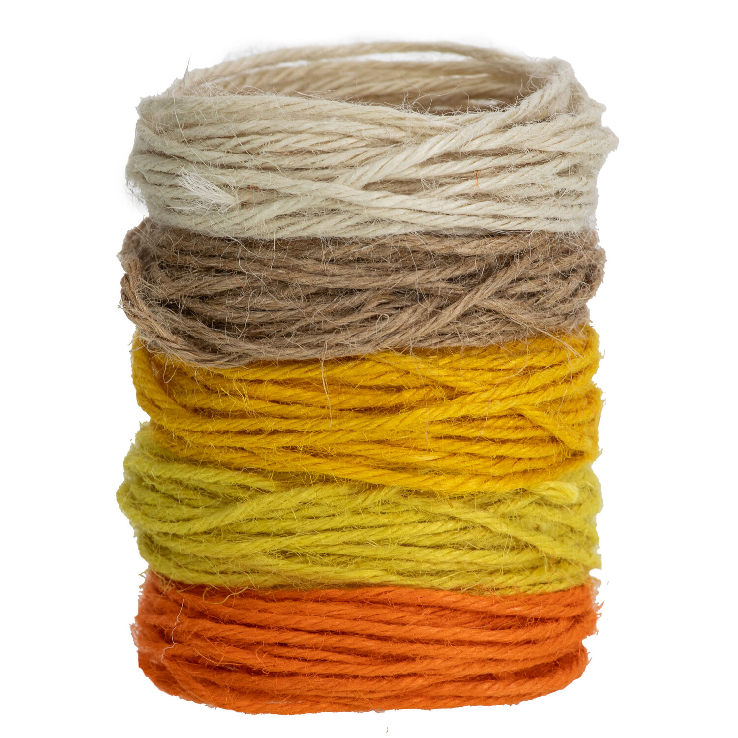 Lot de cordes de jute, jaune, 2 mm, 5x 4 m