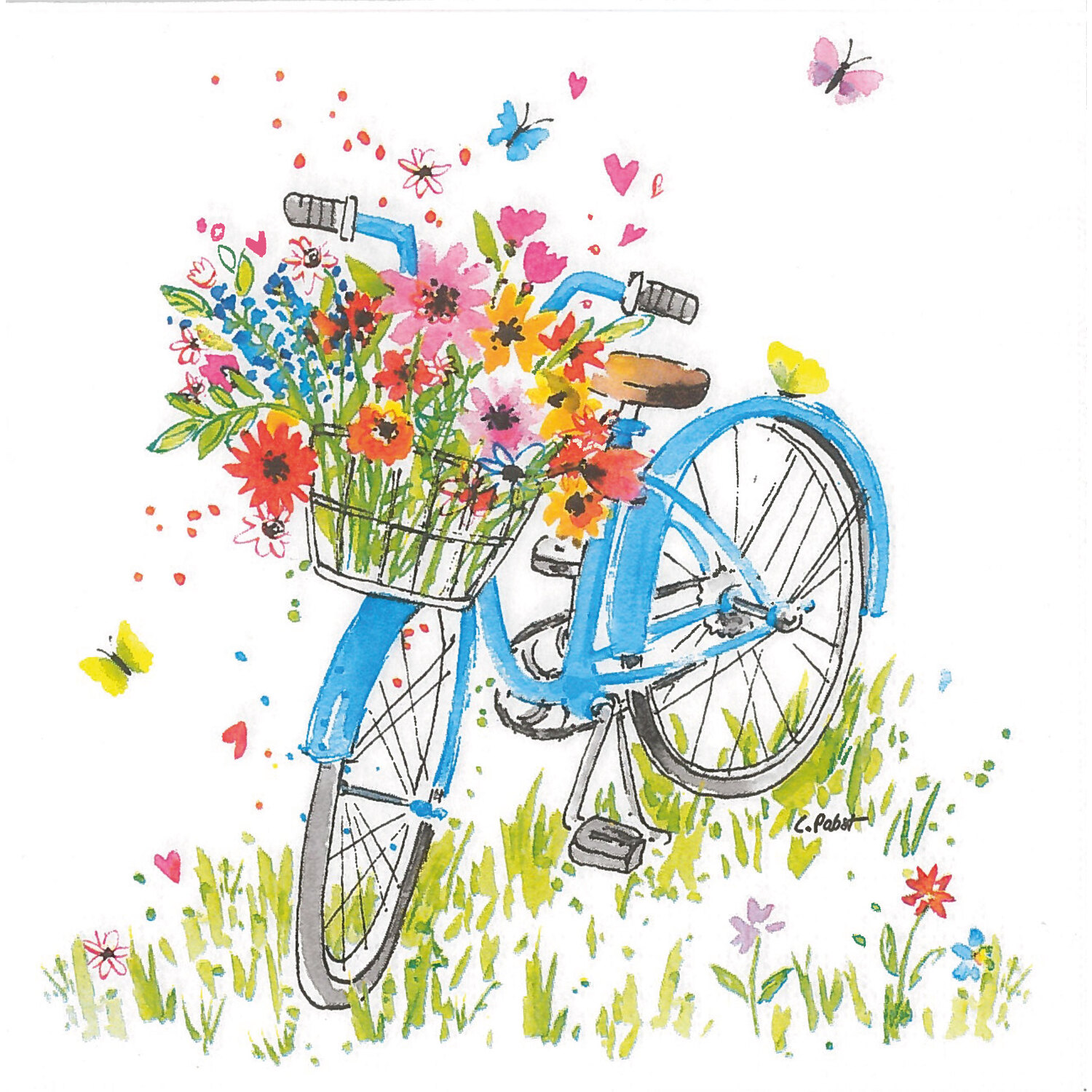 "Serviettes en papier ""vélo"", 33 x 33 cm, 20 serviettes"