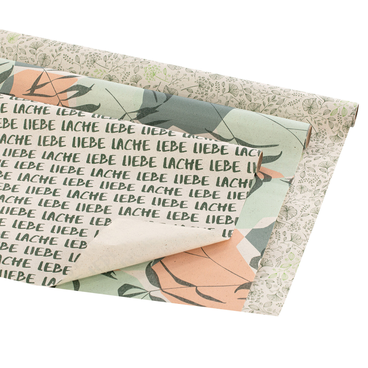 Lot de papier cadeau « tons verts »