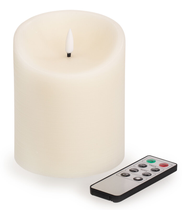 LED Outdoor Kerze, mit Timer, creme, 12 x 10 cm