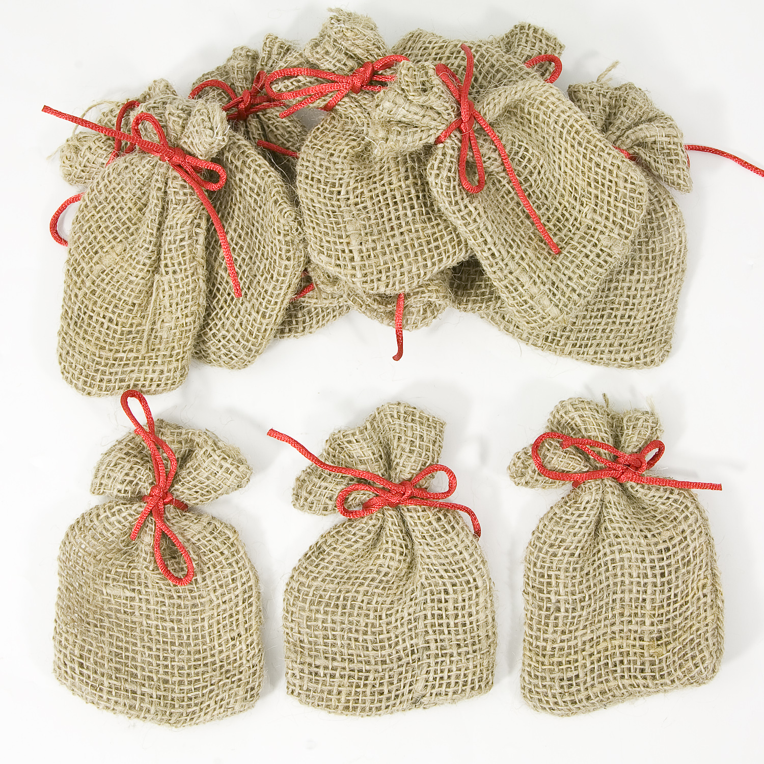 Sachets en jute, 9 x 12 cm, 12 pièces