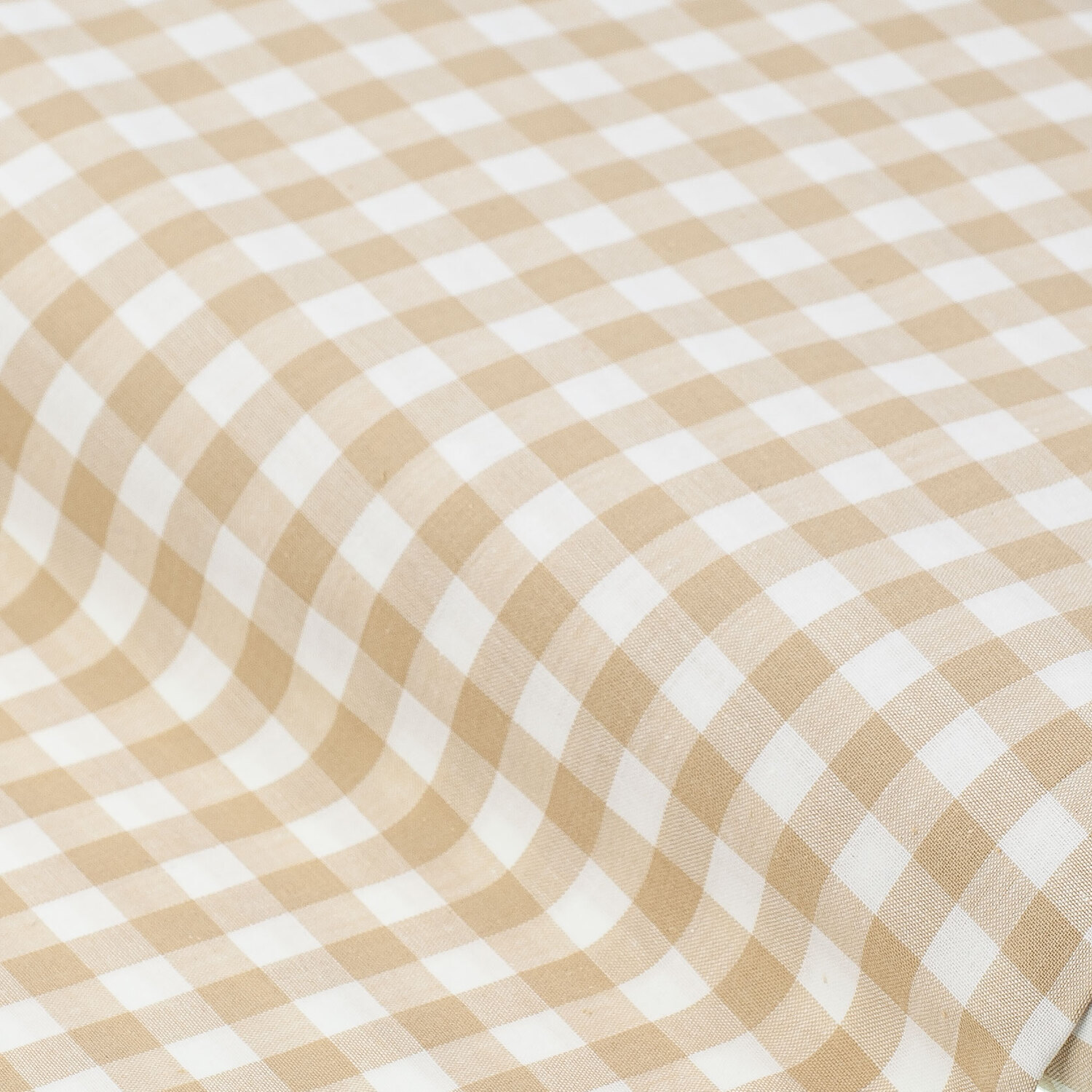 Tissu coton vichy, 1 x 1 cm, lin/blanc