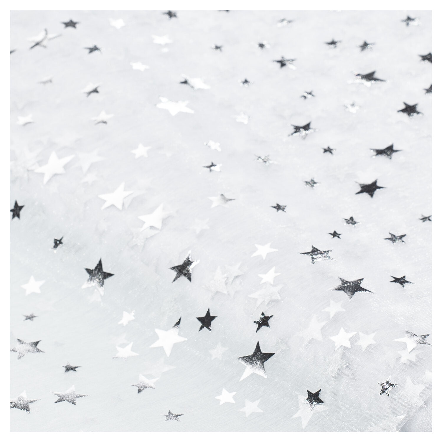 Tissu organza très fin "étoiles", blanc