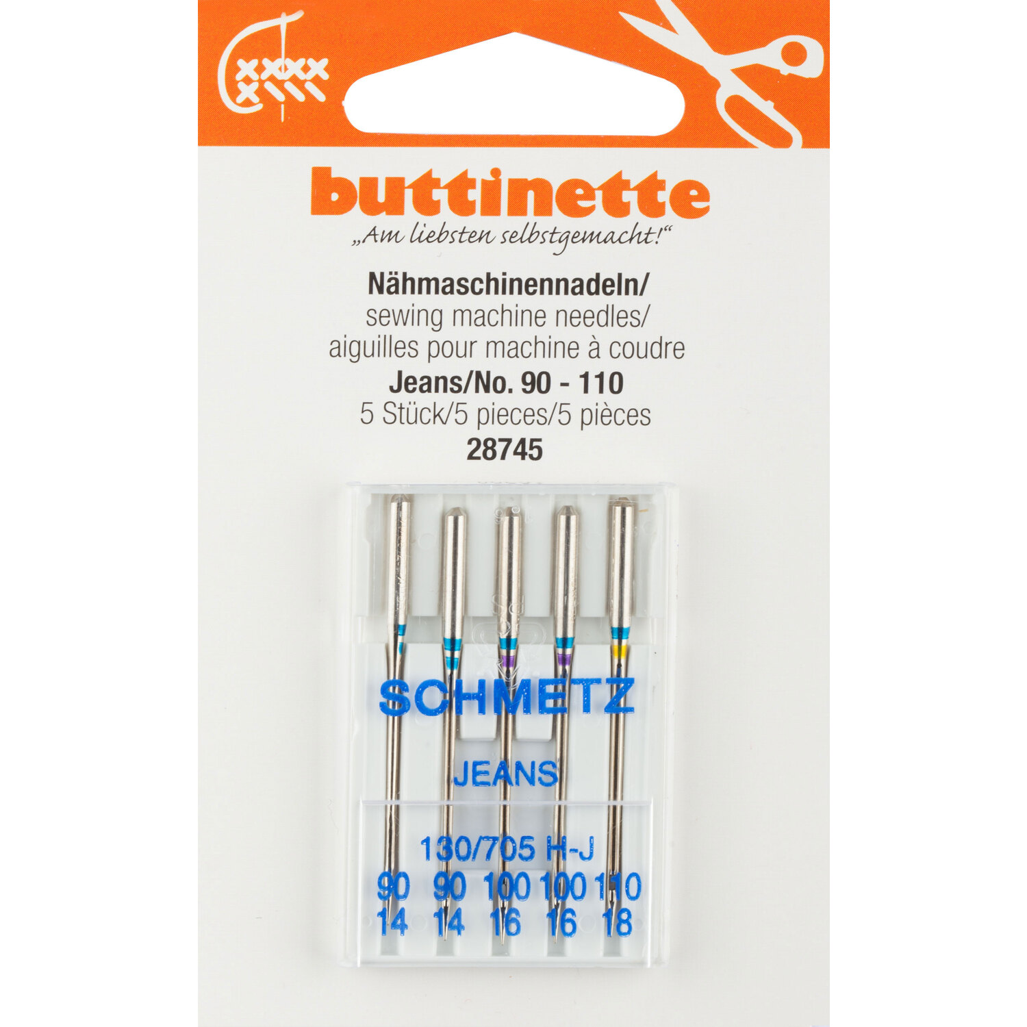 "buttinette Aiguilles pour machine à coudre ""jeans"""