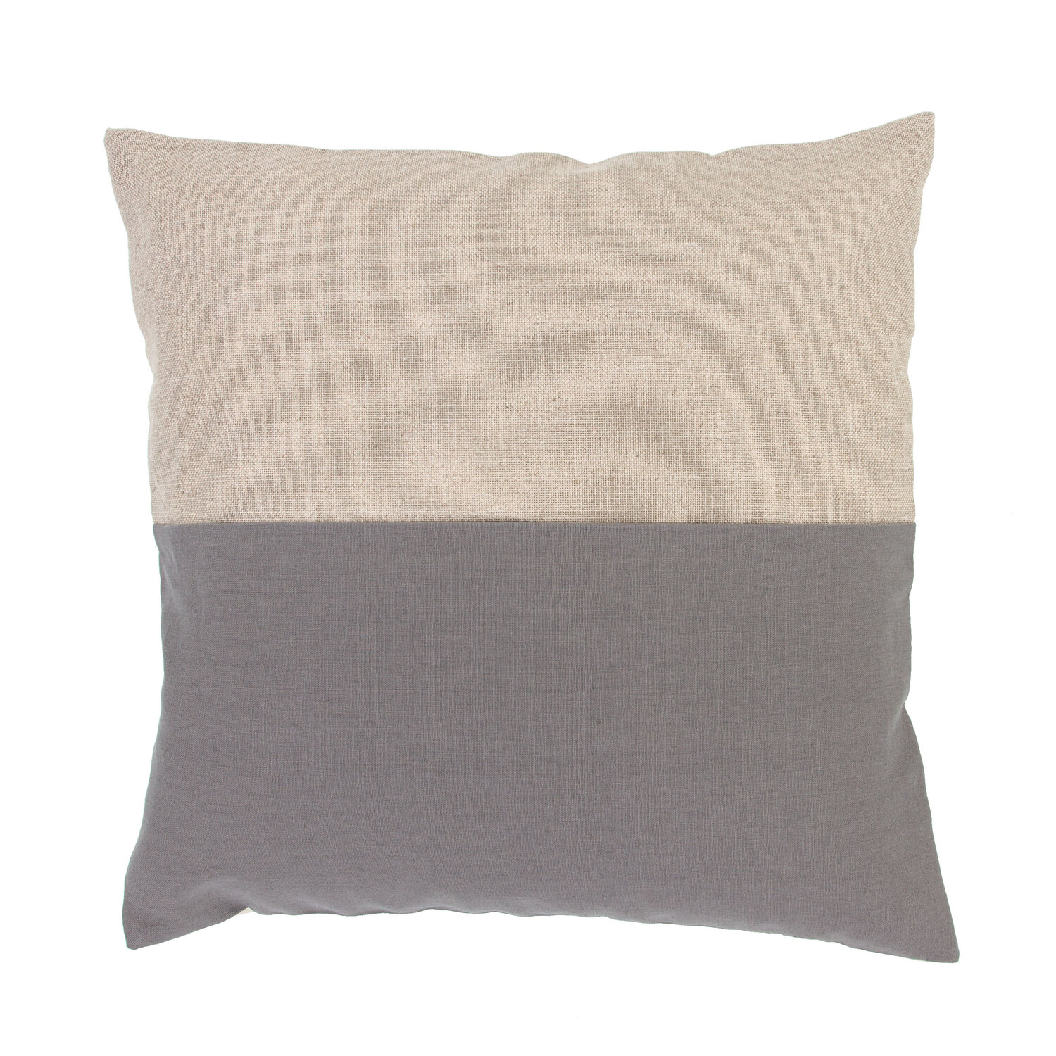 Housse de coussin en lin, lin/gris