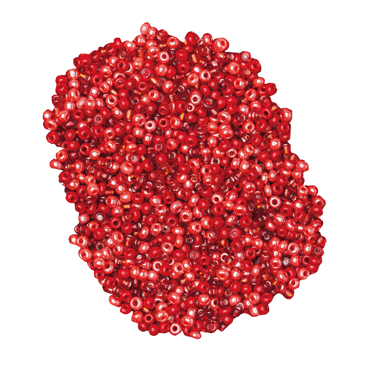 Perles de rocaille, tons rouges, 2,5 mm Ø, 100 g