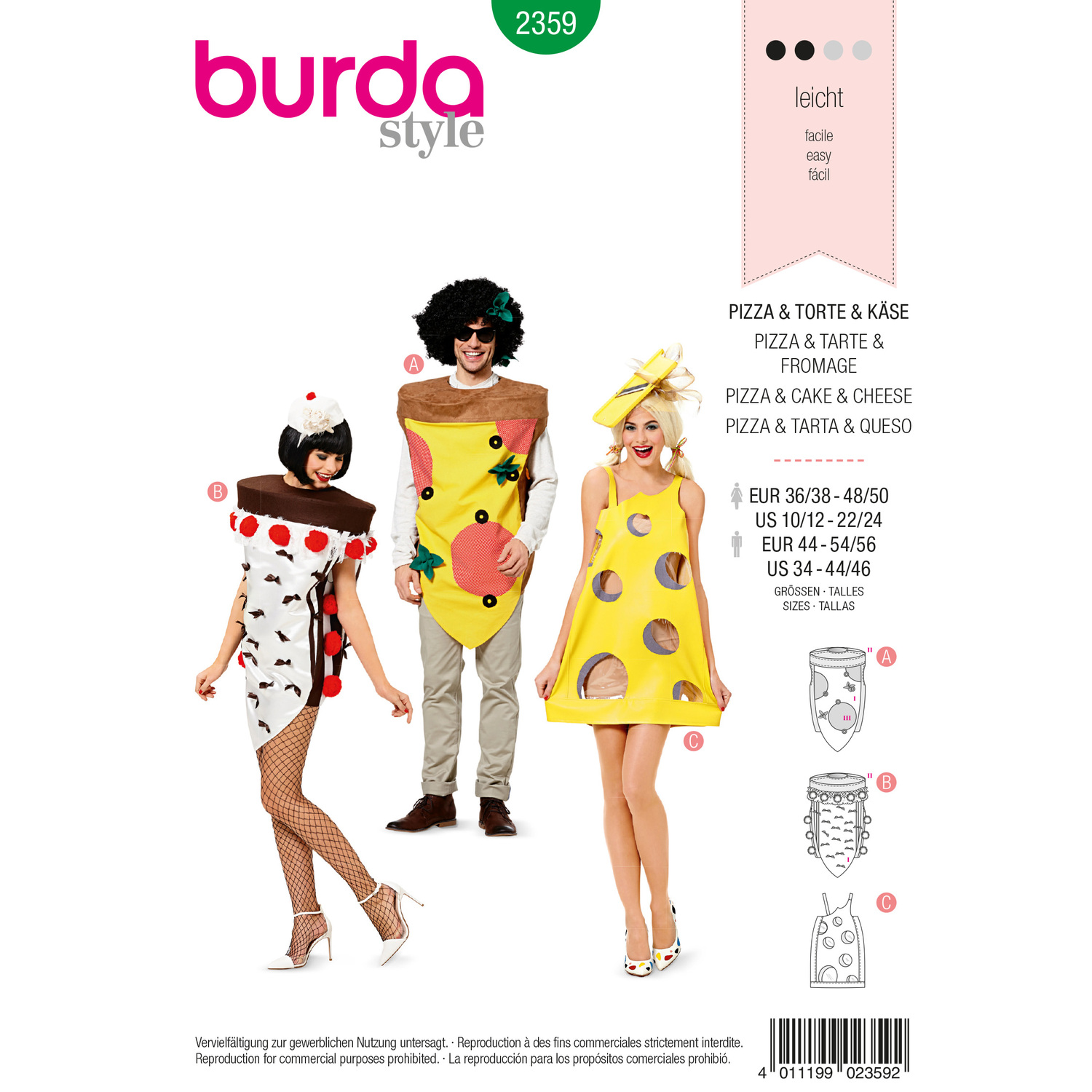 burda Patron 2359 "Pizza, gâteau & fromage"
