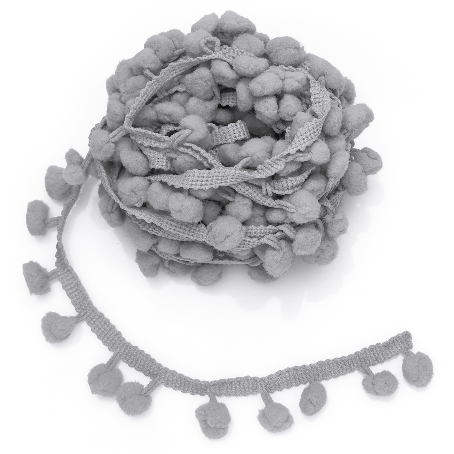 Galon de pompons, gris