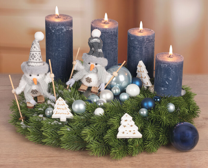 Weihnachtskugeln aus Glas, blau, weiß, 3 cm Ø, 12 Stück online kaufen