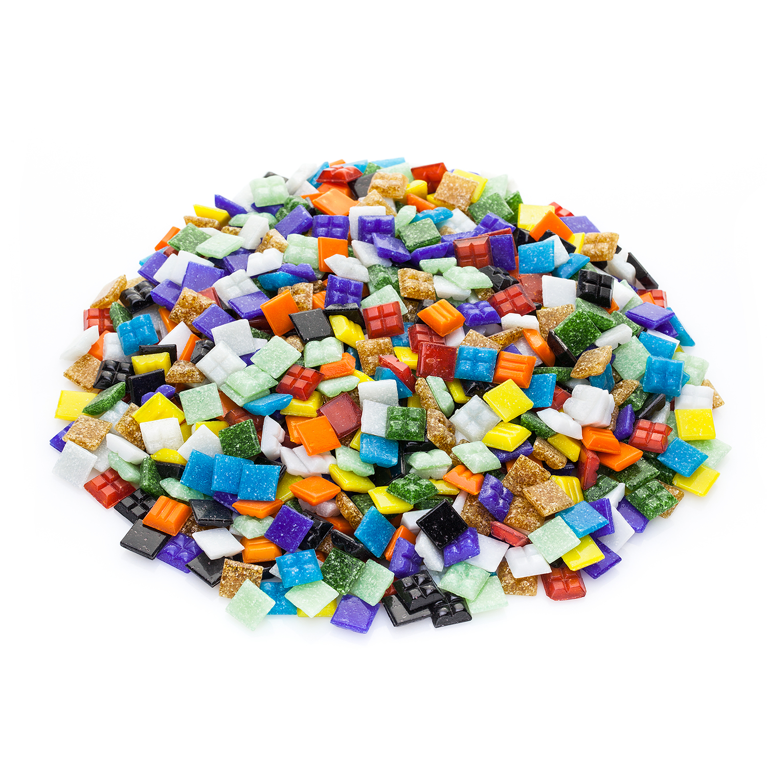 Mosaïque en verre, multicolore, 10 x 10 mm, 750 g