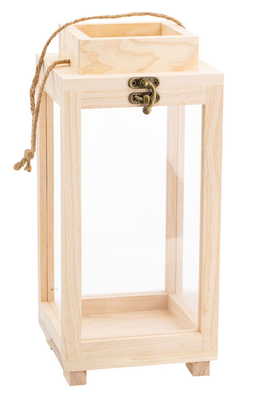Laterne aus Holz, 15 x 15 x 32 cm online kaufen