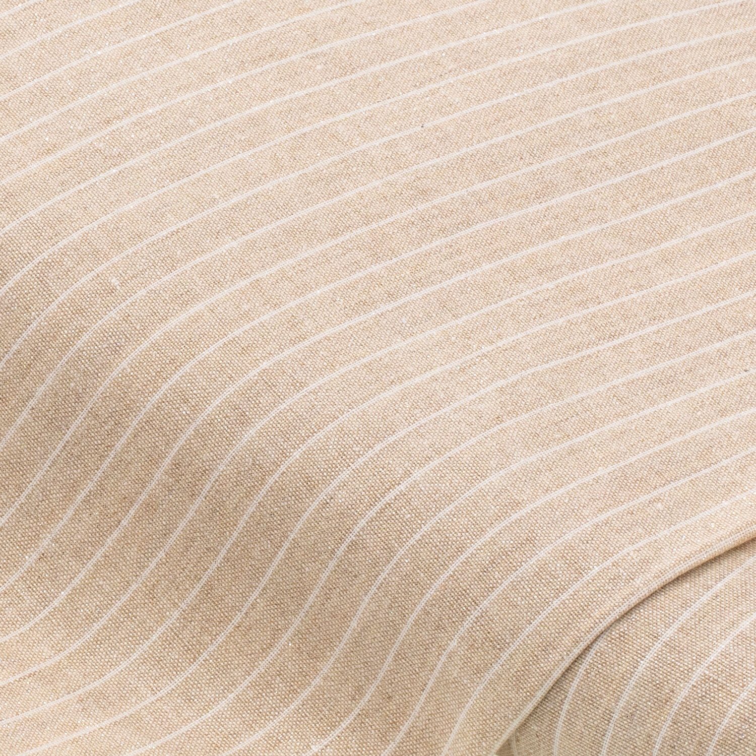"Tissu lin et coton ""rayures"", écru naturel/blanc"