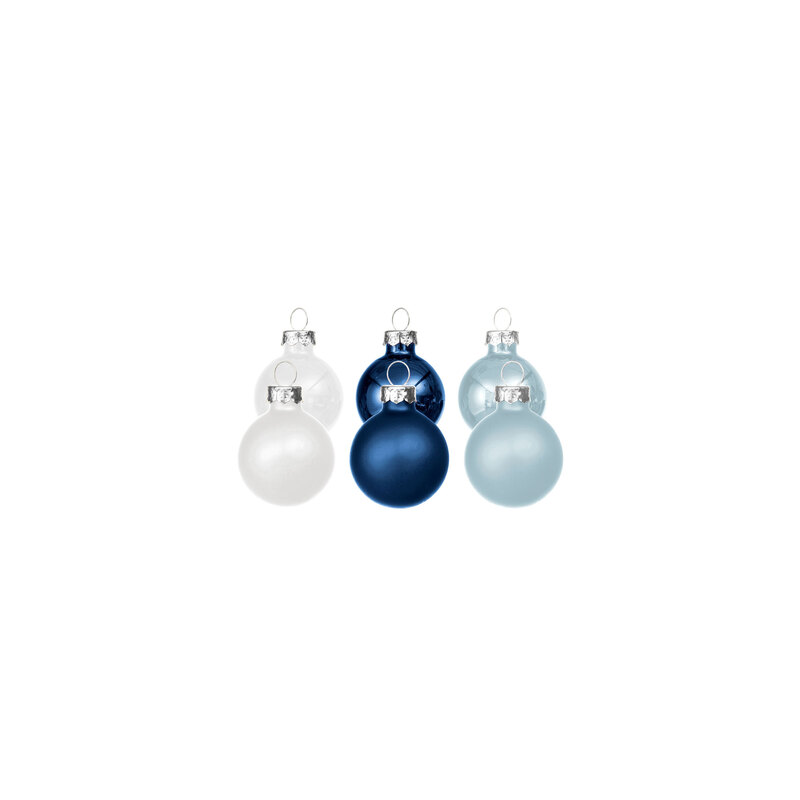 Weihnachtskugeln aus Glas, blau, weiß, 2 cm Ø, 25 Stück online kaufen