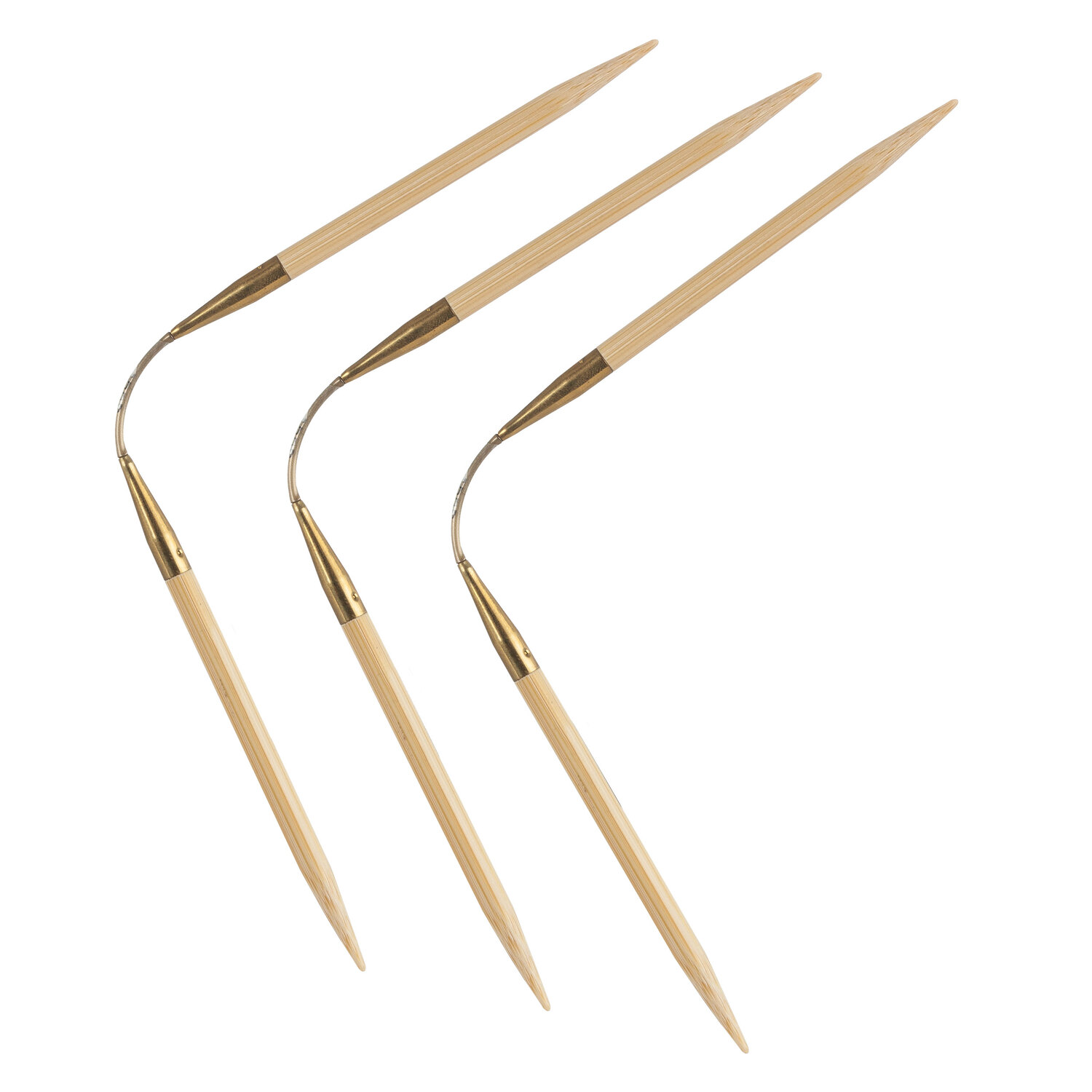 addi Aiguilles double pointes flexibles "CraSyTrio", bambou, 24 cm