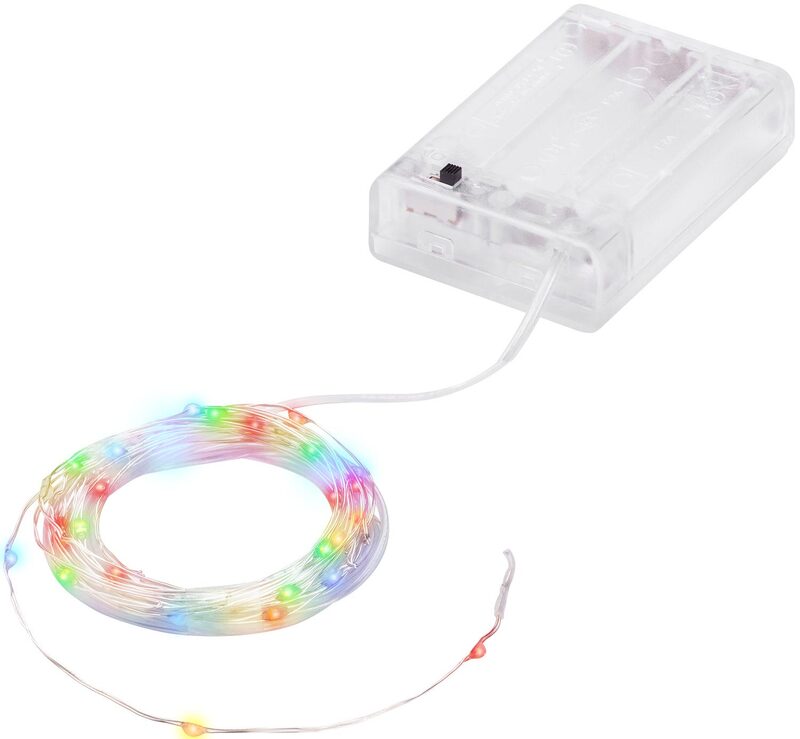LED-Micro-Lichterkette mit Batteriekasten und Timer, bunt, 20 LEDs online kaufen