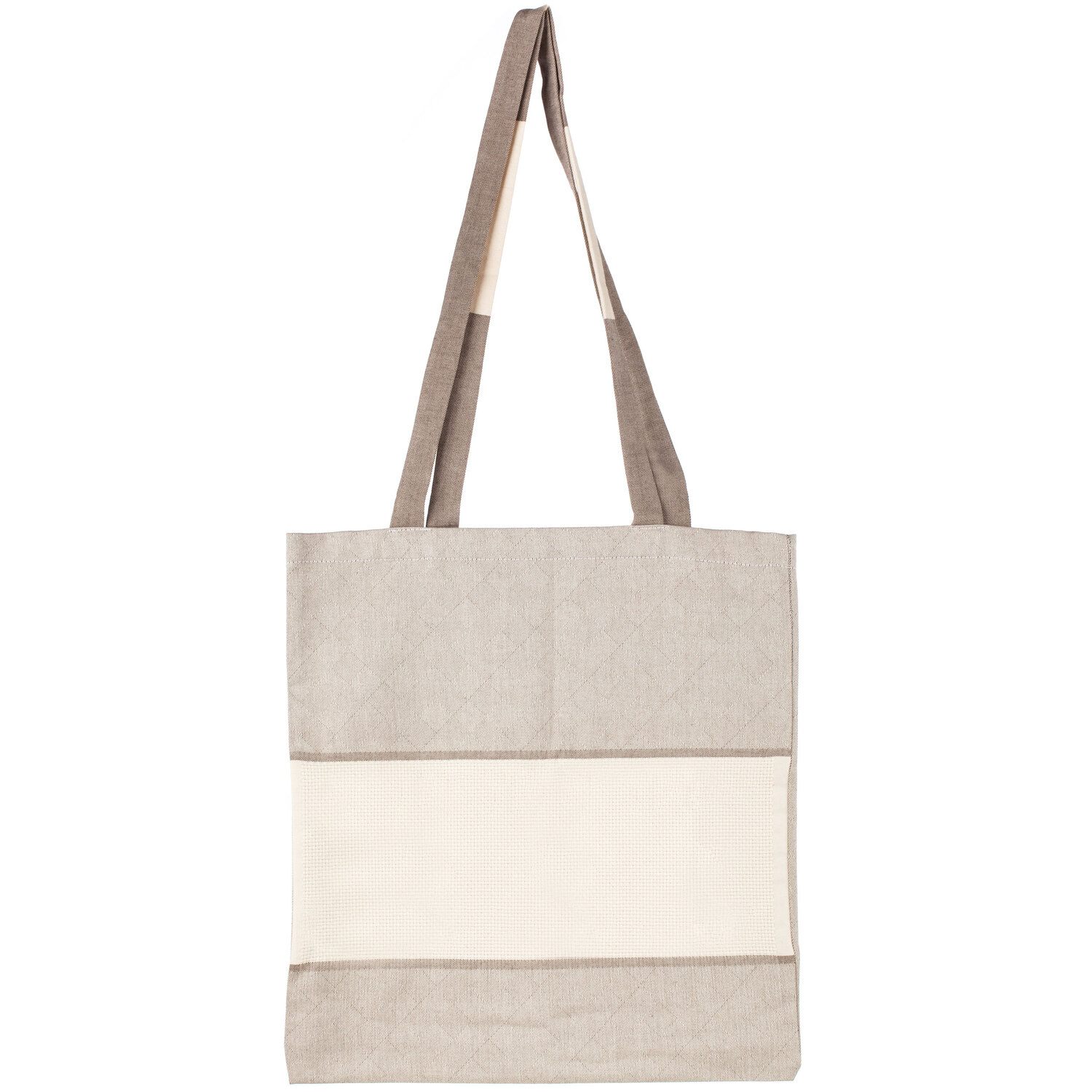 Sac en coton avec bande Aïda, gris lin