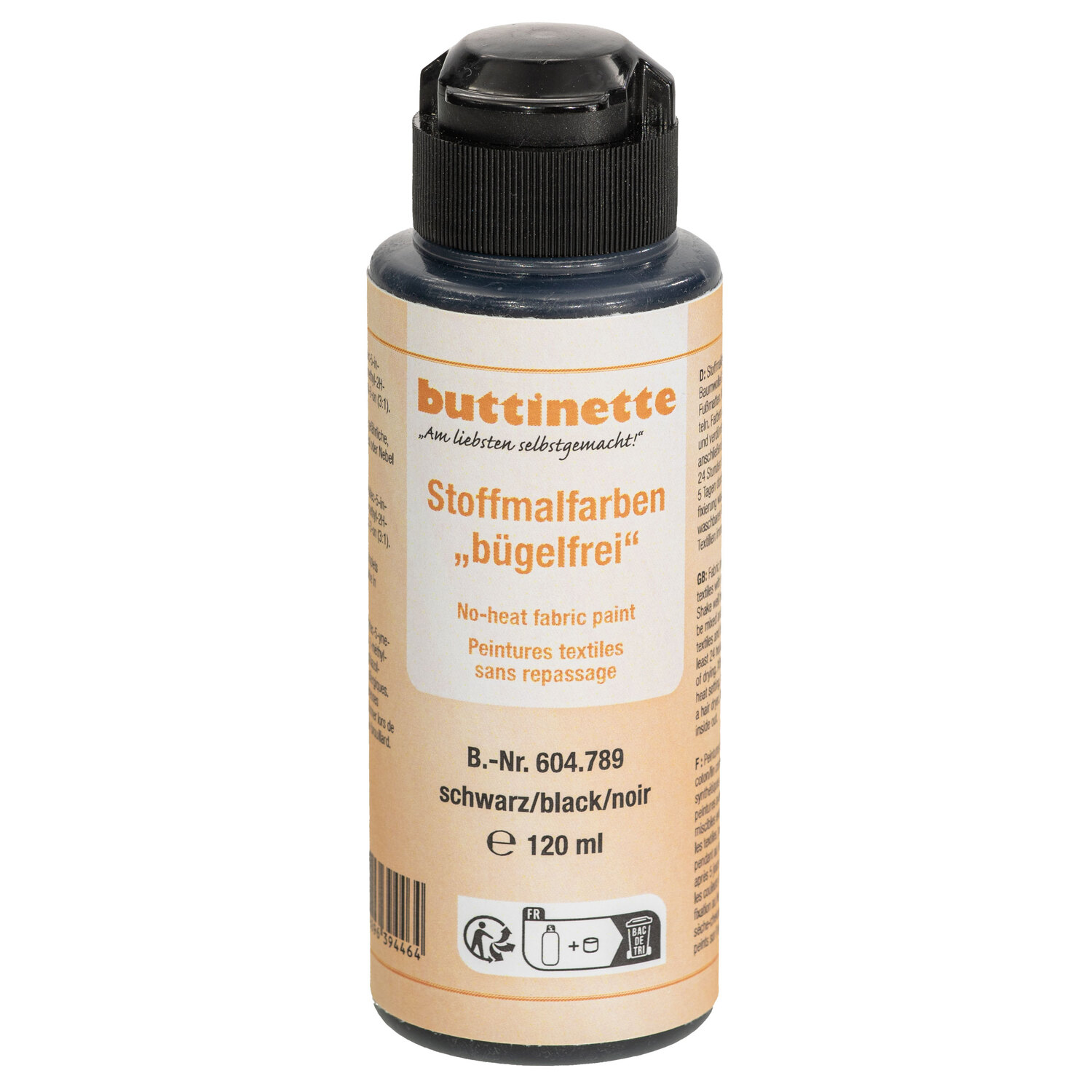 buttinette Peinture textile sans repassage dans différentes couleurs, 120 ml
