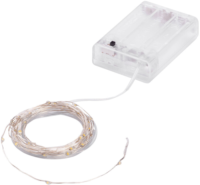 LED-Micro-Lichterkette mit Batteriekasten und Timer, 40 LEDs online kaufen