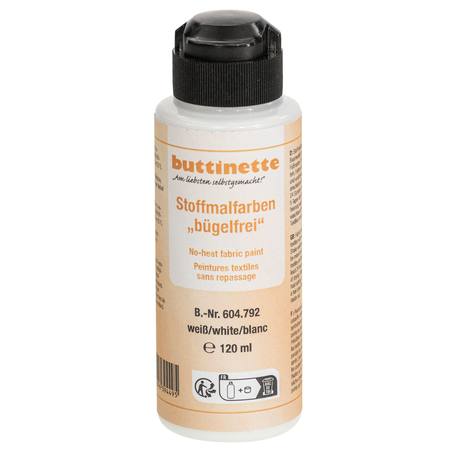buttinette Peinture textile sans repassage dans différentes couleurs, 120 ml