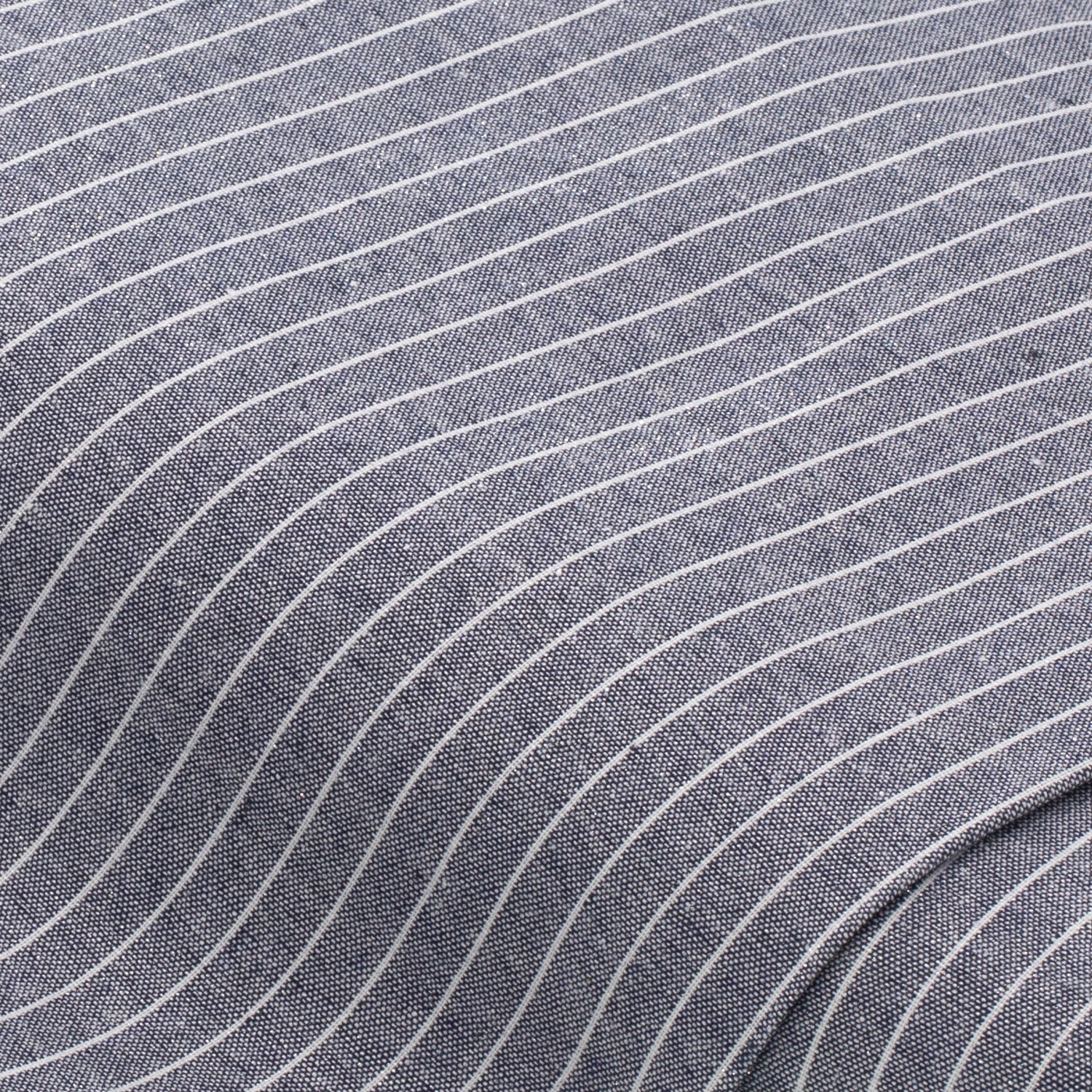 "Tissu lin de coton ""rayures"", bleu/blanc"