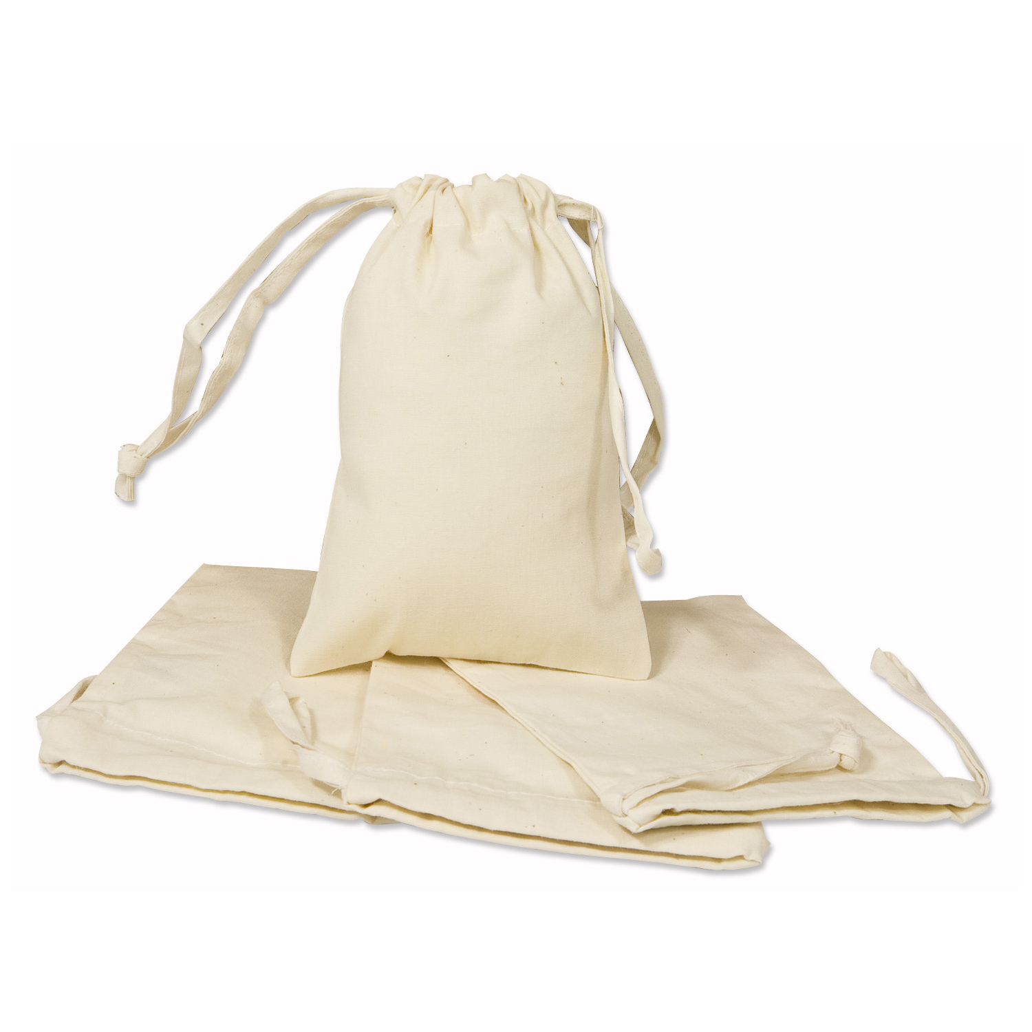 buttinette Petits sacs en coton, écru naturel, 10 x 15 cm