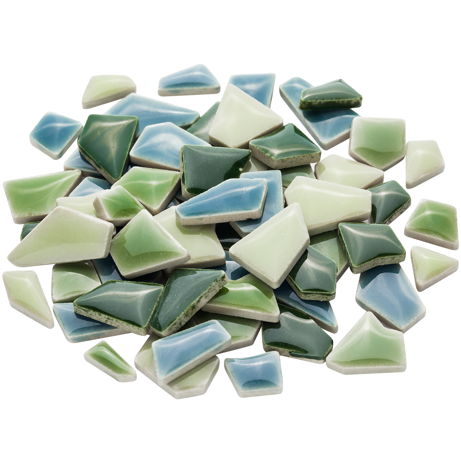 Flip Mini mosaïques céramique, tons verts, 10 - 20 mm, 200 g