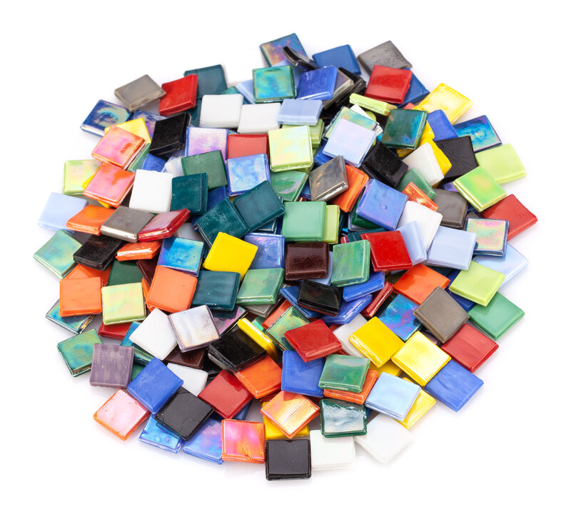 Eis-Glas Mosaik, bunt opak, 15 x 15 mm, 500 g online kaufen