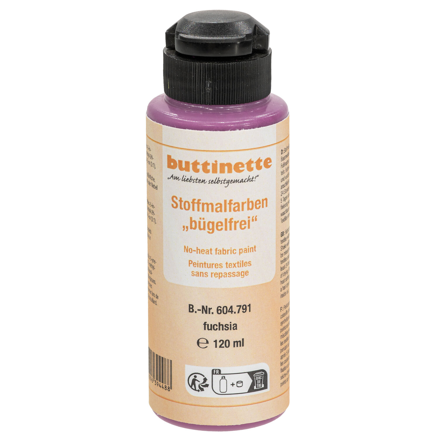 buttinette Peinture textile sans repassage dans différentes couleurs, 120 ml