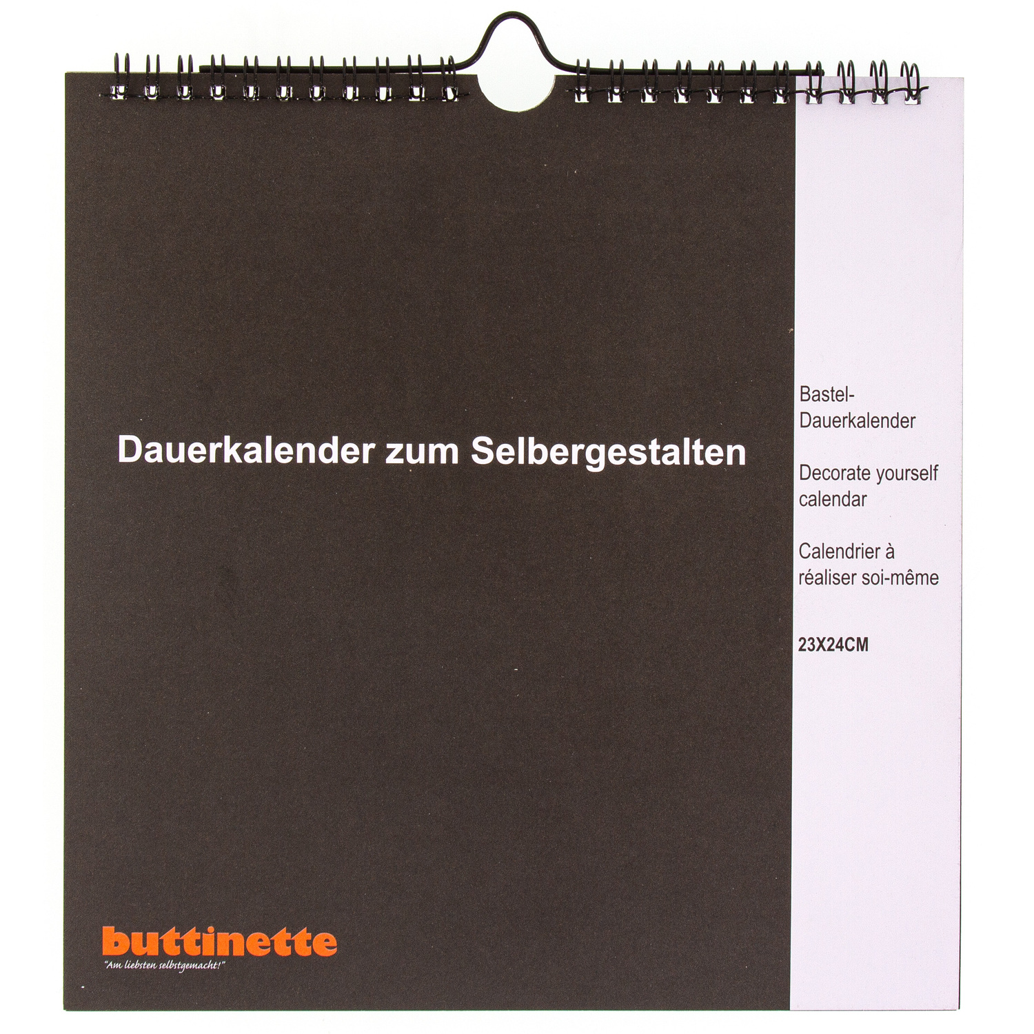 buttinette Calendrier perpétuel à réaliser soi-même, noir, 23 x 24 cm