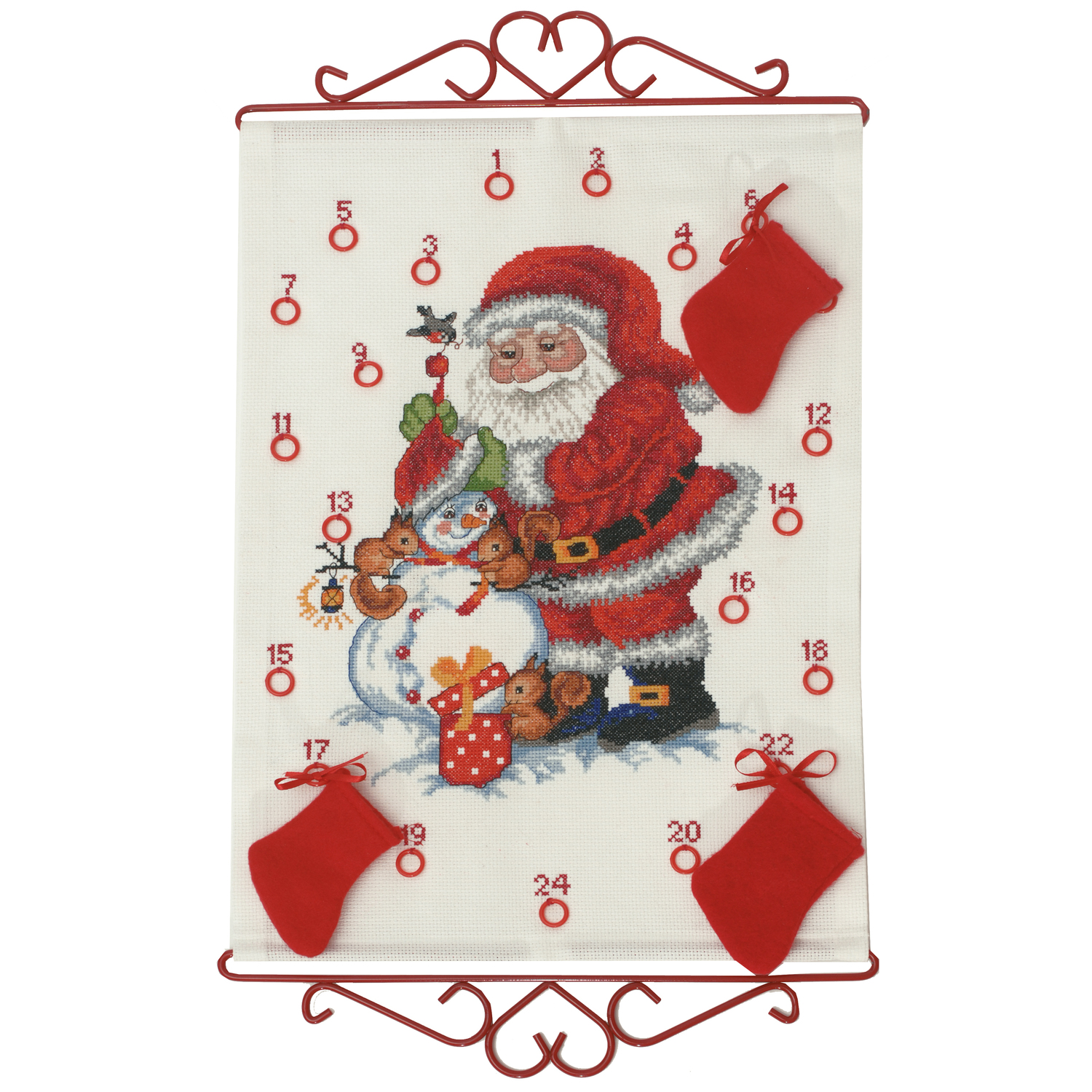 "Calendrier de l'Avent ""père Noël et bonhomme de neige"""