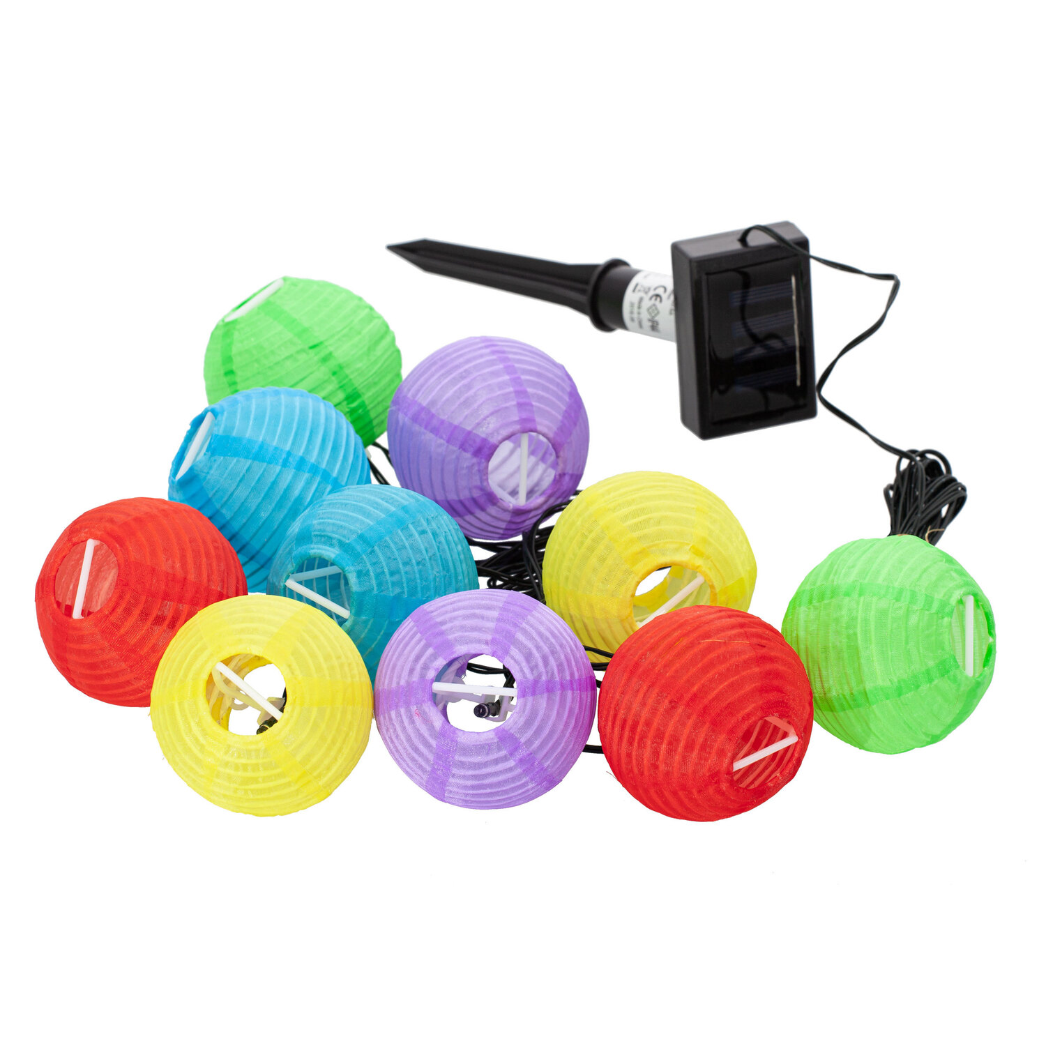 Guirlande lumineuse à lampions, LEDs solaires, multicolore