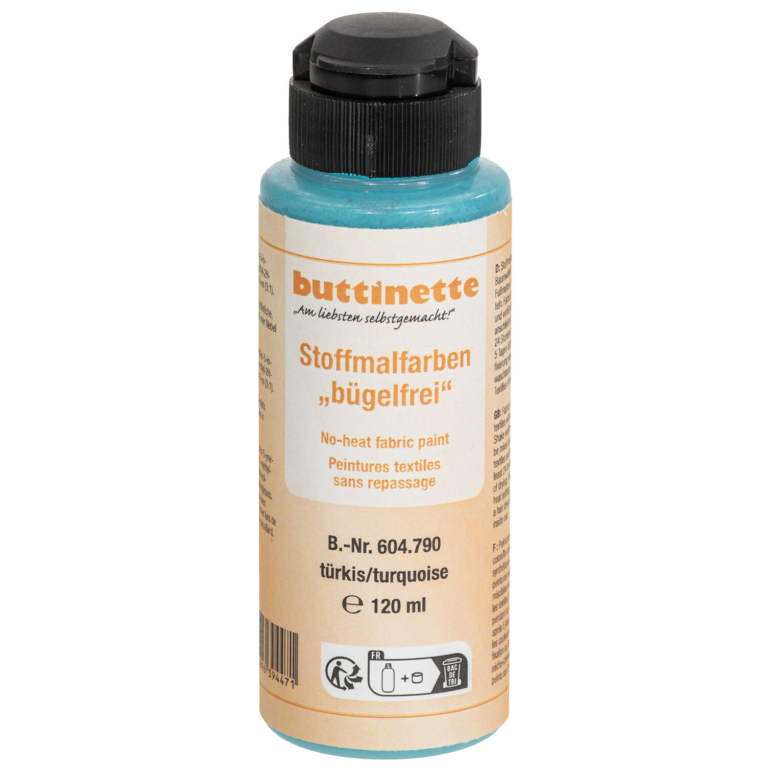 buttinette Peinture textile sans repassage dans différentes couleurs, 120 ml