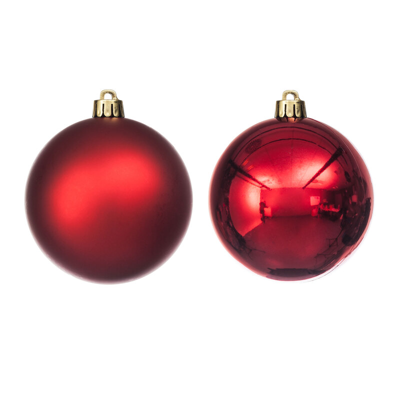Weihnachtskugeln aus Kunststoff, rot, 8 cm Ø, 6 Stück online kaufen