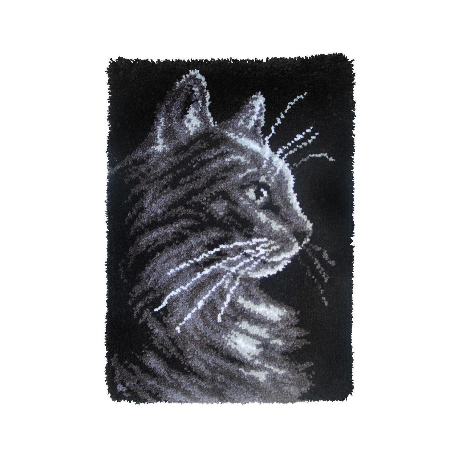 "buttinette Tapis au point noué ""chat noir et blanc"""